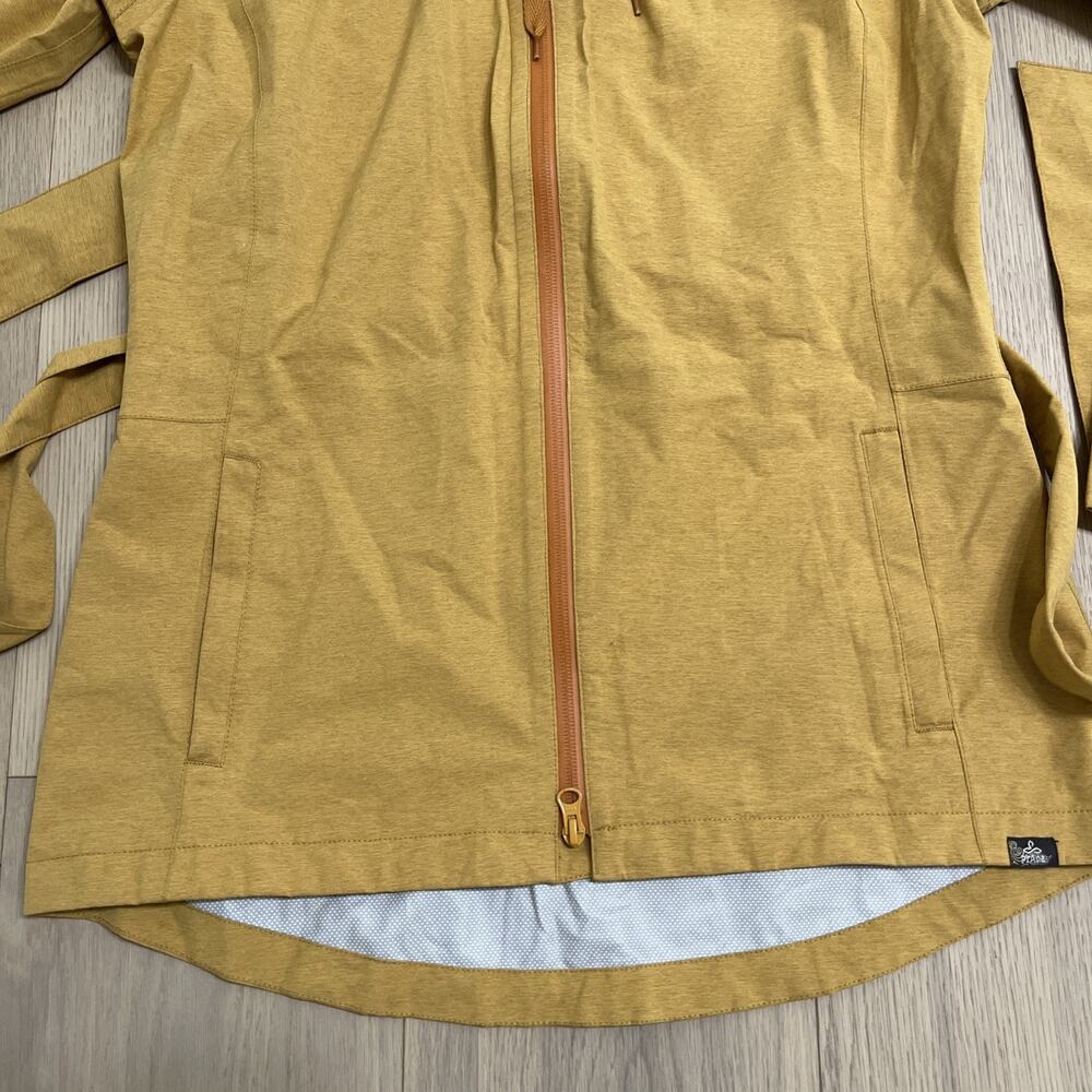 Prana Eliza Jacket Women's Medium Rain Windbreaker Gold Belted Waterproof - Picture 2 of 14